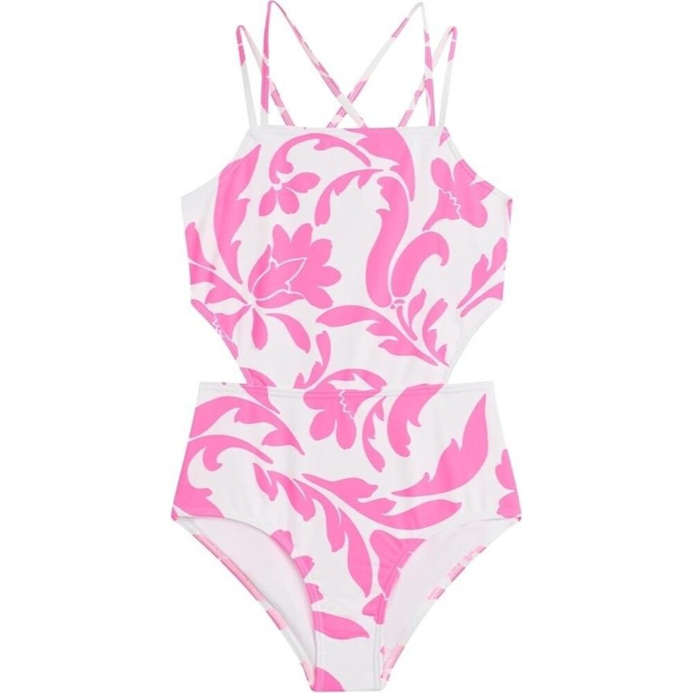 Kanu Surf Girls' Beach Girl Sport Cut-Out One Piece Swimsuit Size 8